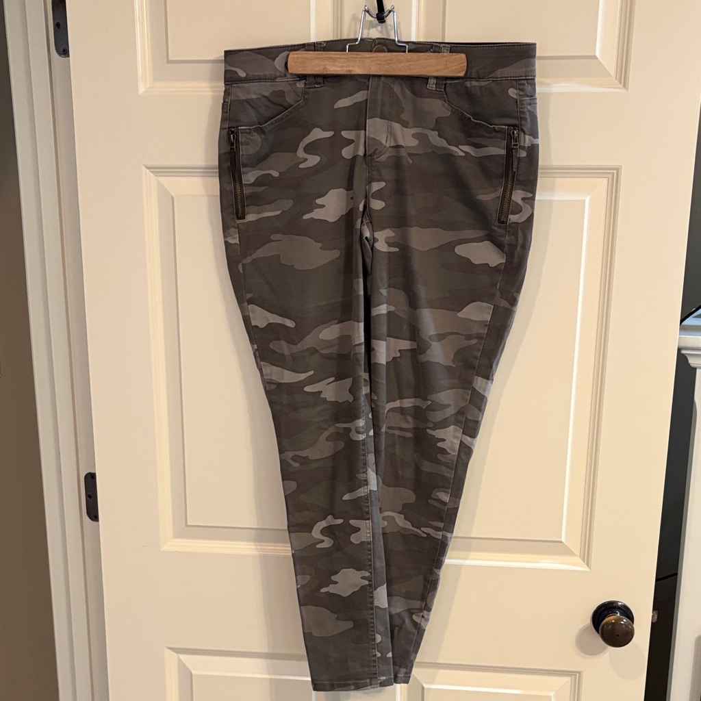 Democracy Khaki Pants With Black Waistband